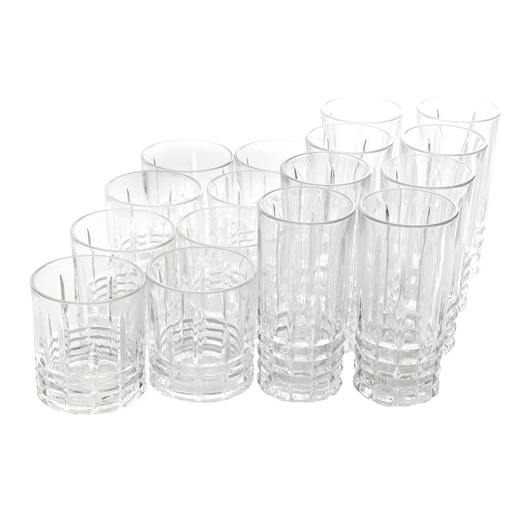 Gibson Home Jewelite 16 Piece Tumbler and Double Old Fashioned Glass