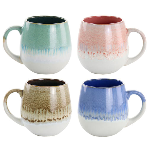 Gibson Home Avery Creek 4 Piece 19.1oz Stoneware Mug Set in Assorted