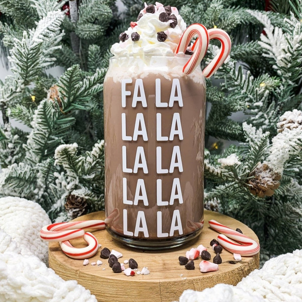 16 oz Beer Can Glass |  Fa la la la la la la la la la