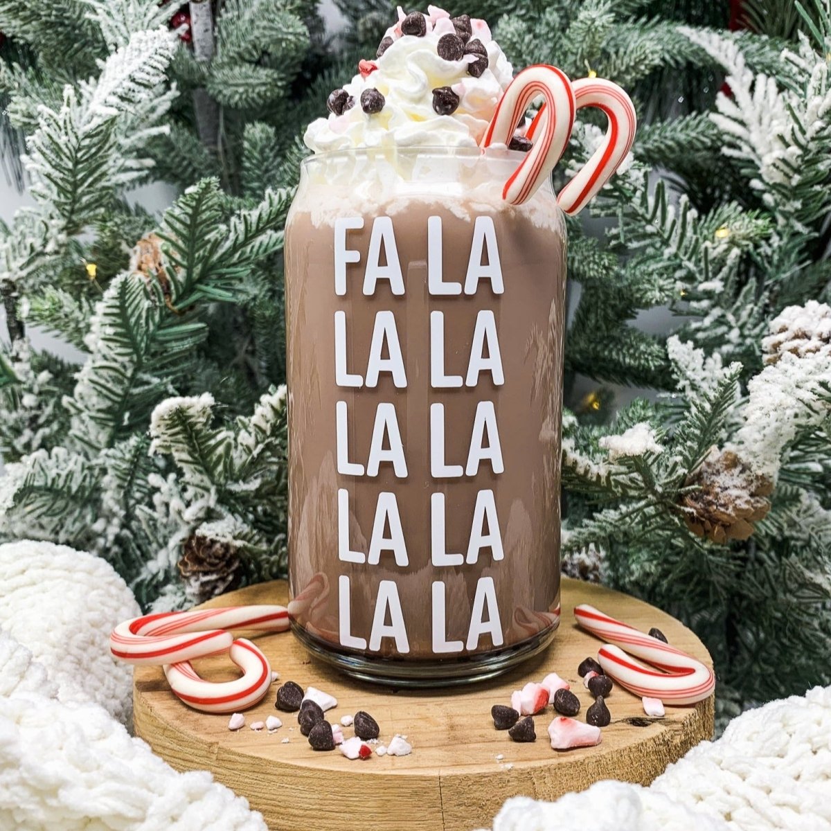 16 oz Beer Can Glass |  Fa la la la la la la la la la