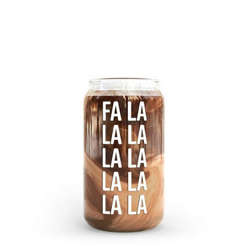 16 oz Beer Can Glass |  Fa la la la la la la la la la