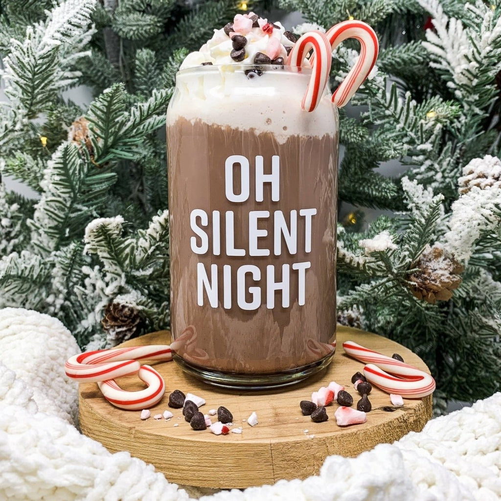 16 oz Beer Can Glass |  Oh Silent Night