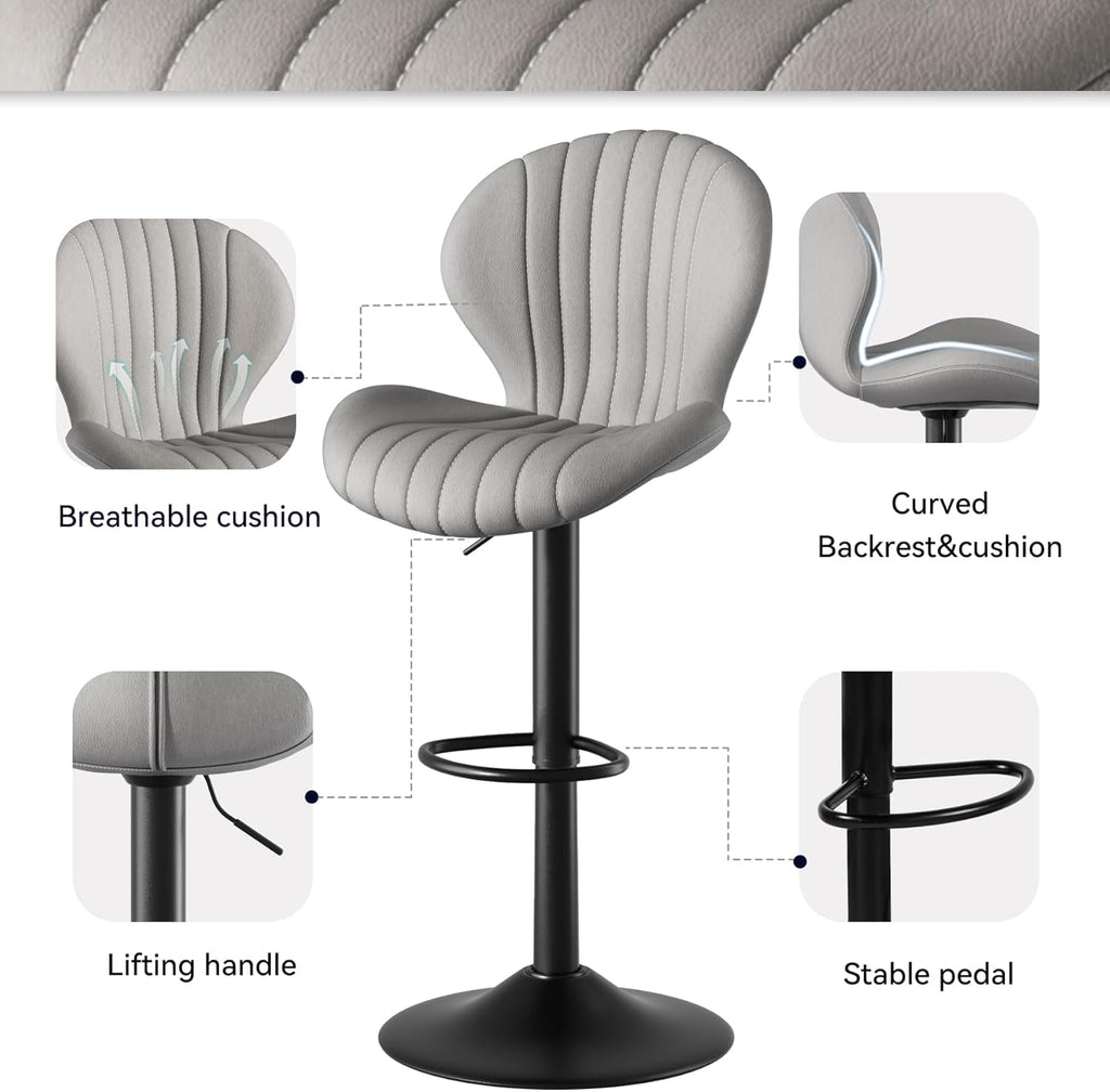 Bar Stools Set of 3 Modern Swivel Bar Chairs, Barstools Counter Height