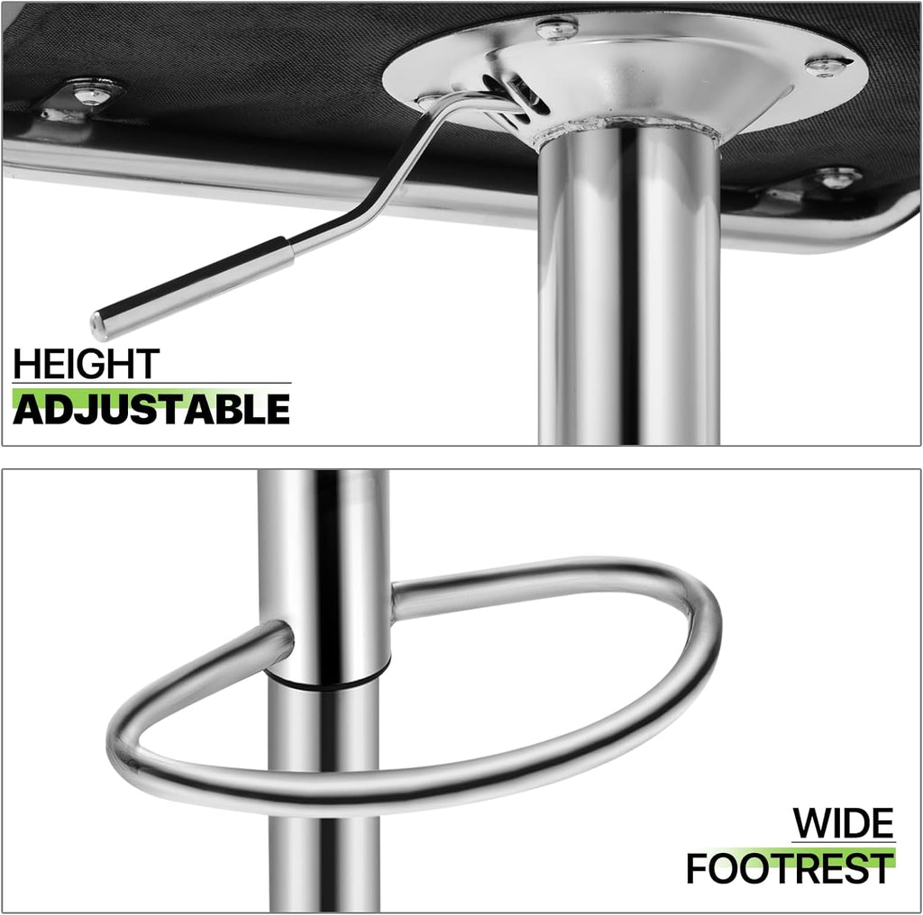 Bar Stools Set of 2, Adjustable Counter Height Swivel Barstools Modern