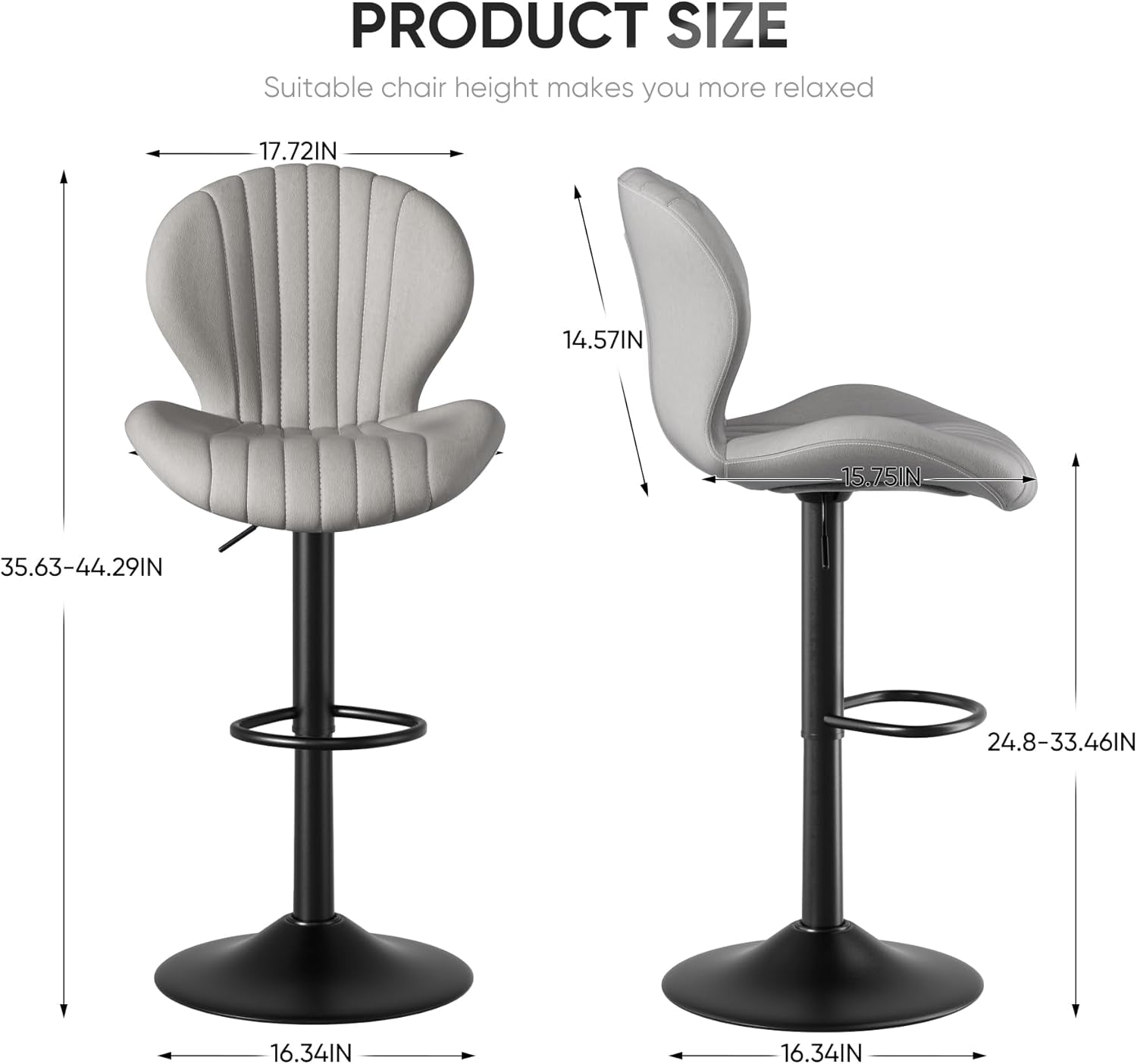 Bar Stools Set of 3 Modern Swivel Bar Chairs, Barstools Counter Height