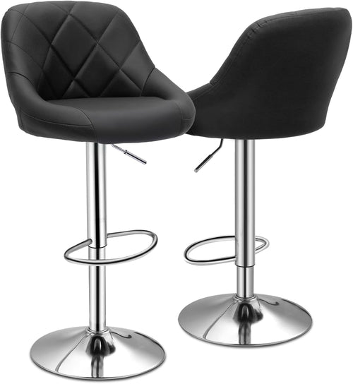 Bar Stools Set of 2, Adjustable Counter Height Swivel Barstools Modern
