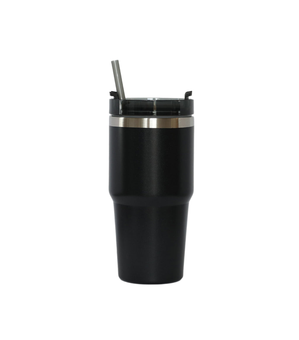 20 Oz Stainless Steel Tumbler with Straw - Black