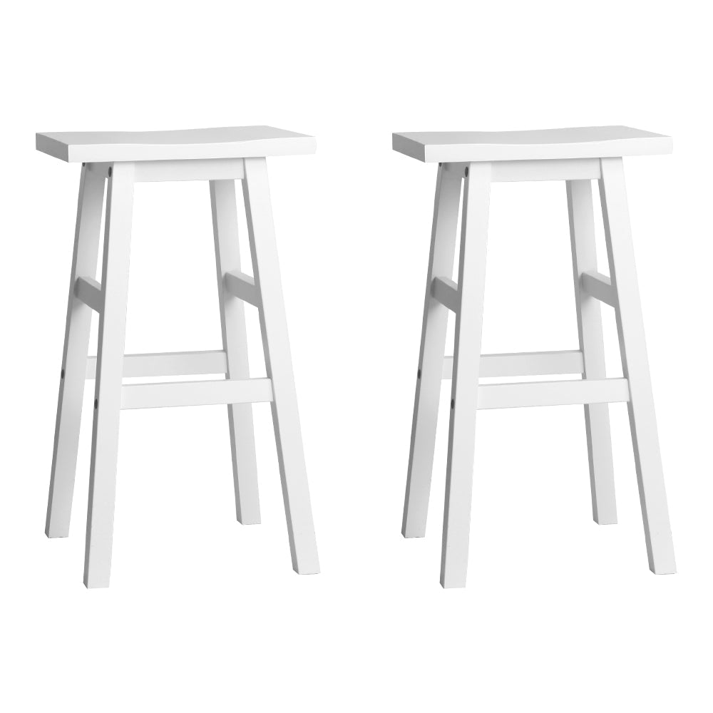 Artiss Set of 2 Beech Wood Bar Stools - White