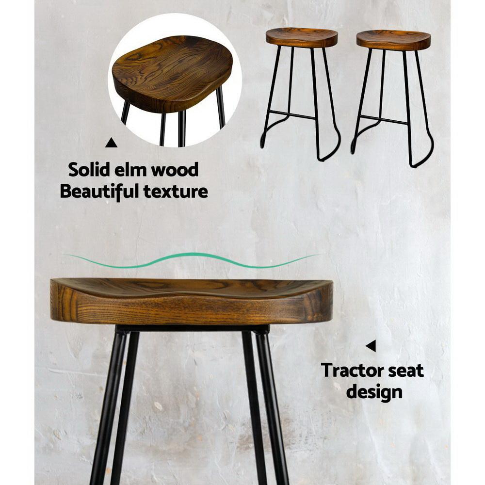 Artiss 2x Bar Stools Tractor Seat 65cm