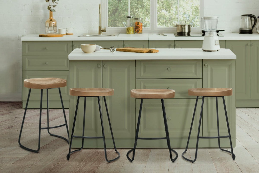 Artiss 4x Bar Stools Tractor Seat 65cm Wooden