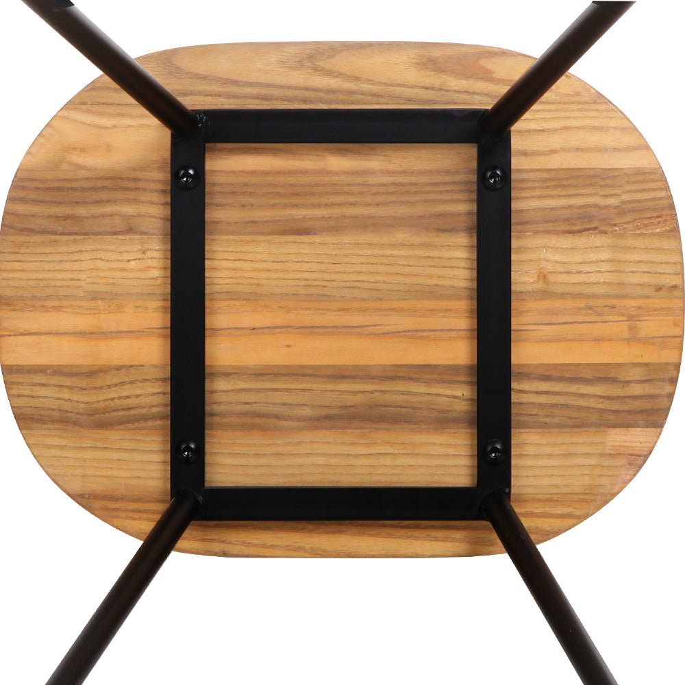 Artiss Set of 2 Elm Wood Backless Bar Stools 75cm - Black and Light