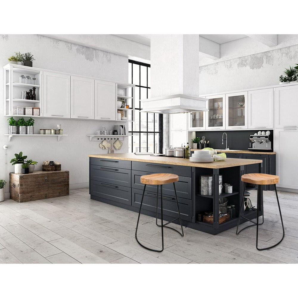 Artiss Set of 4 Elm Wood Backless Bar Stools 75cm - Black and Light