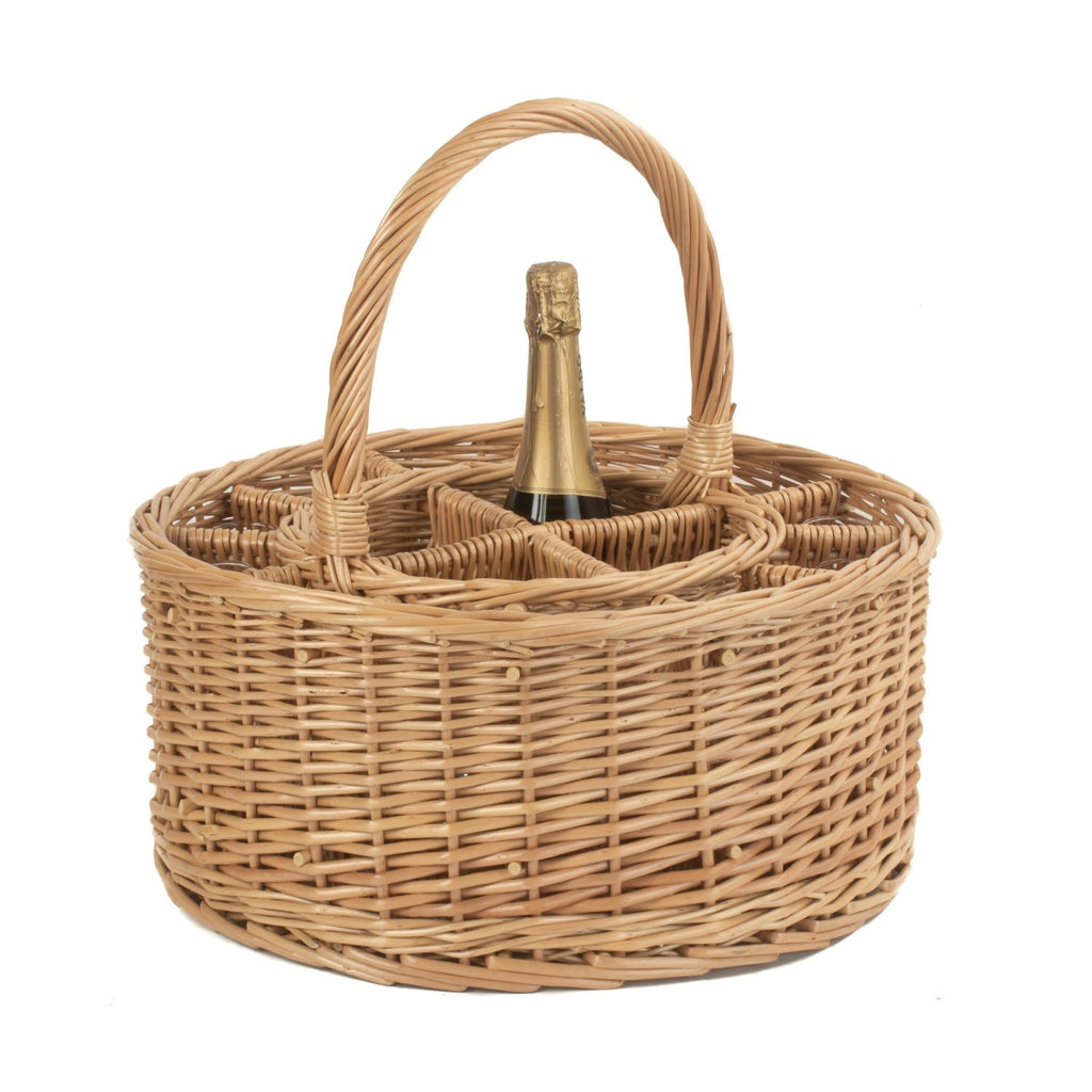 Garden Wicker Drinks Basket Complete with 12 Glasses