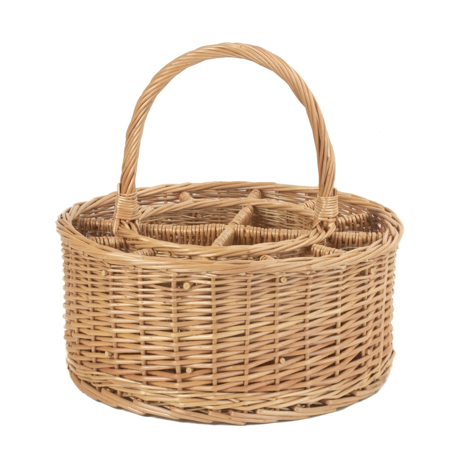 Garden Wicker Drinks Basket Complete with 12 Glasses