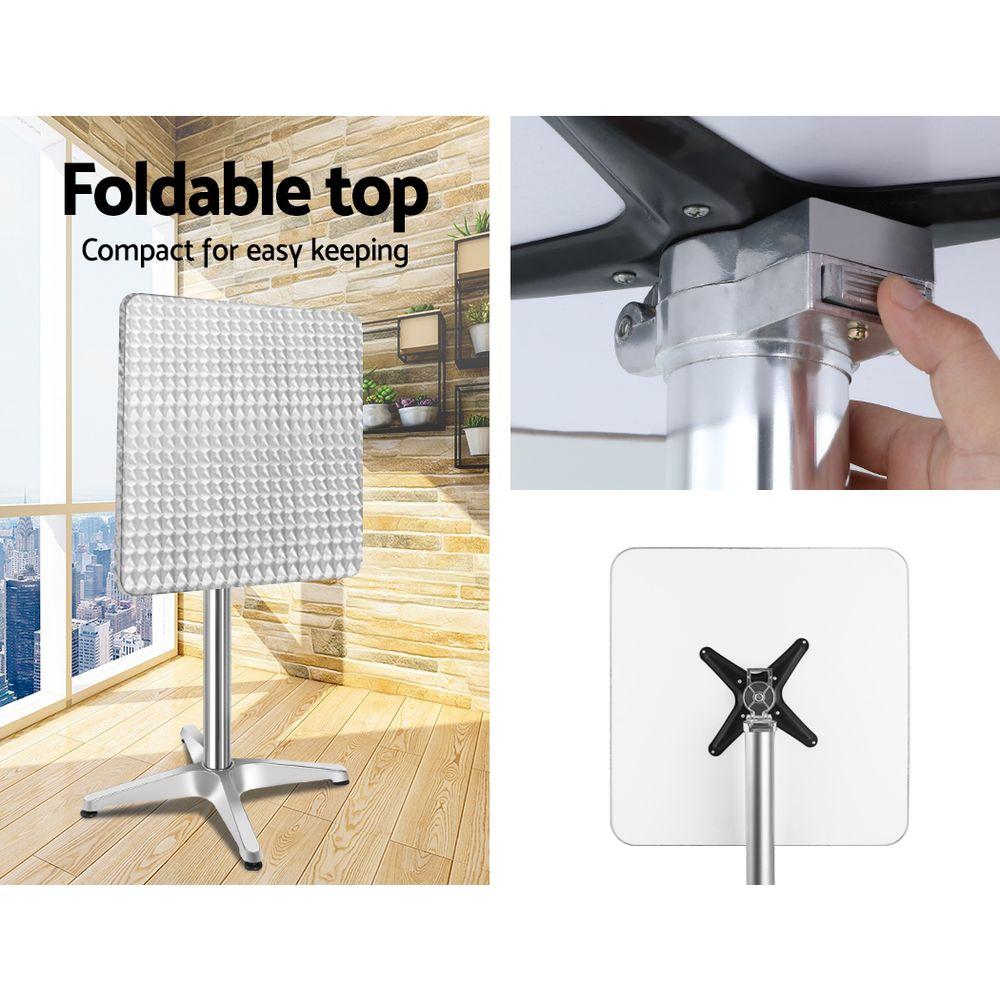 Gardeon 3-Piece Outdoor Bar Set Bistro Table Stools Adjustable Square