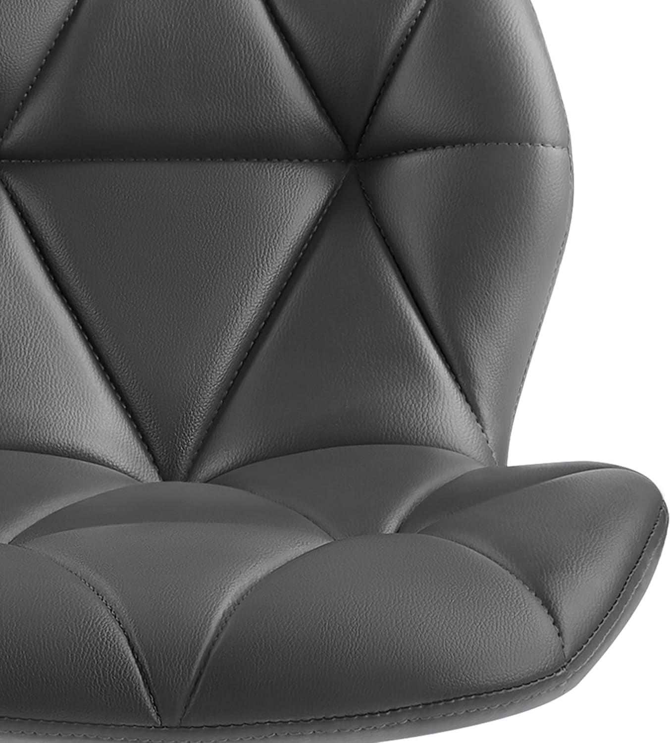 Grey Bar Stools Set of 2, PU Leather Bar Chairs with Backrest, Height