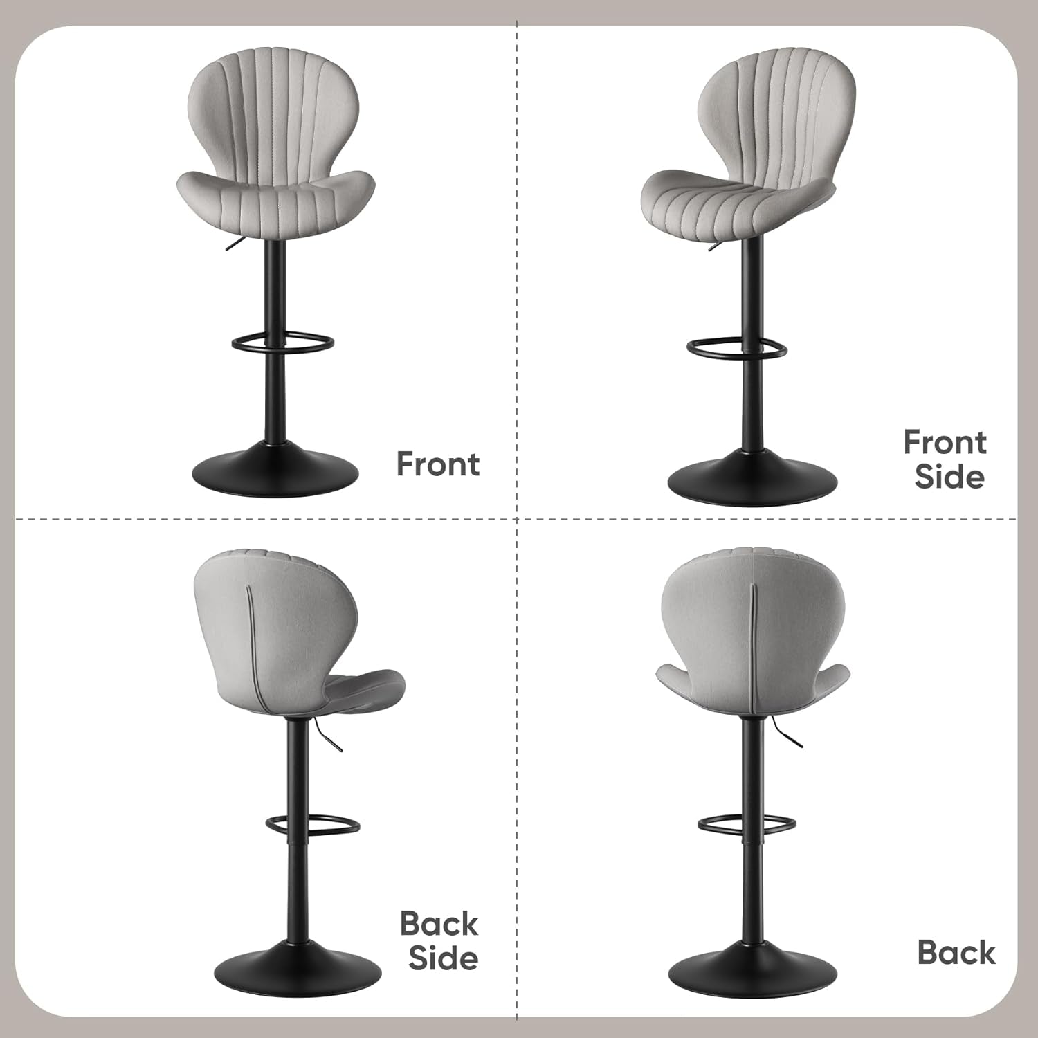 Bar Stools Set of 3 Modern Swivel Bar Chairs, Barstools Counter Height