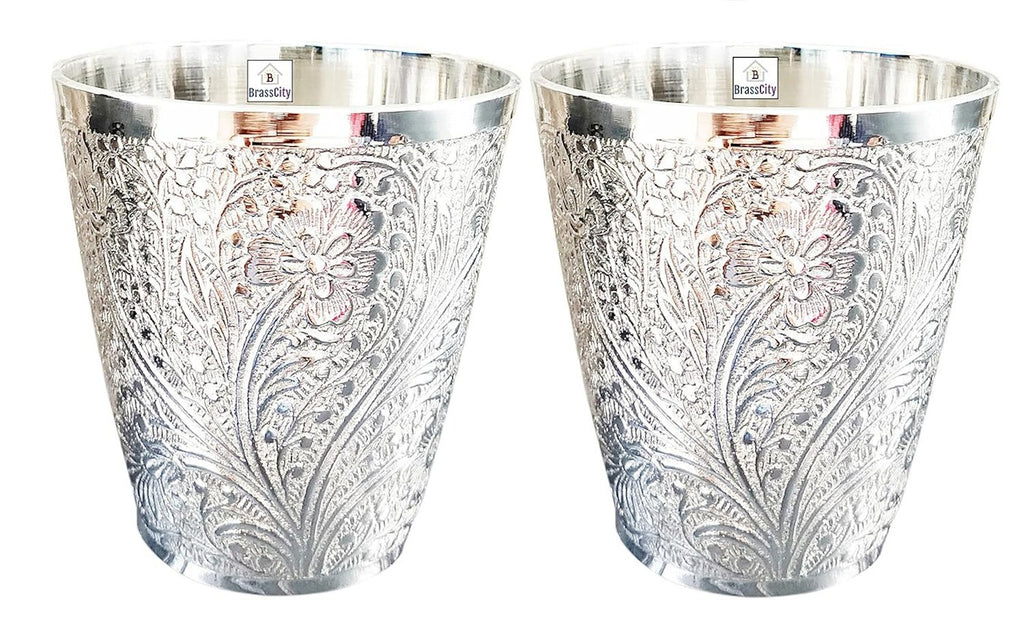 BrassCity Silver Brass Glasses (Set of 2)