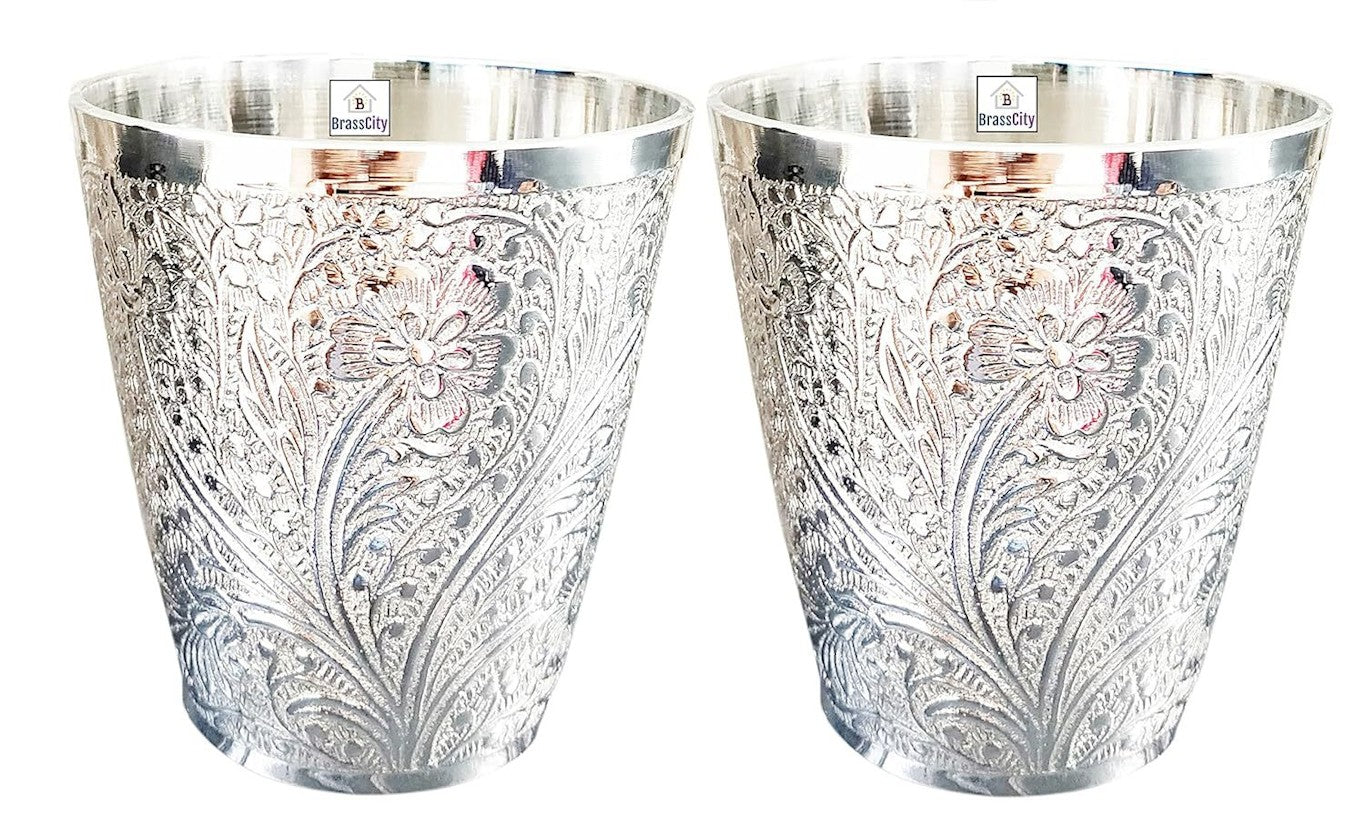 BrassCity Silver Brass Glasses (Set of 2)