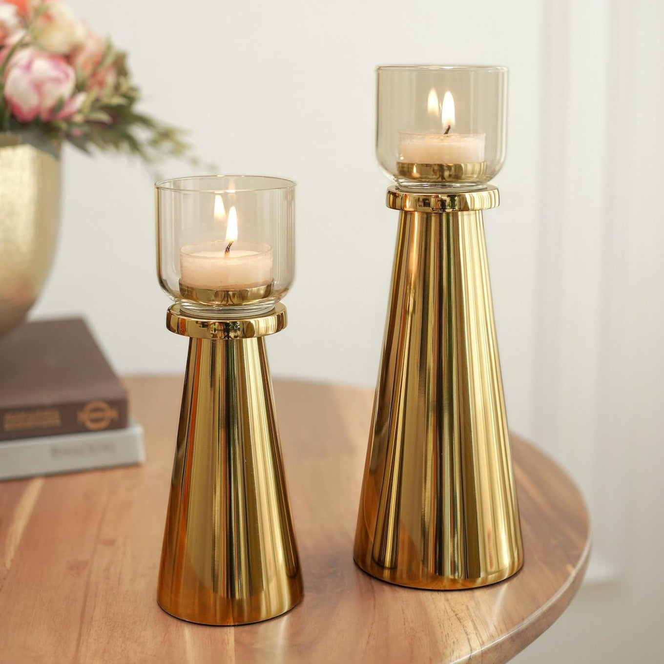 Handcrafted Golden Tea Light Candle Holders