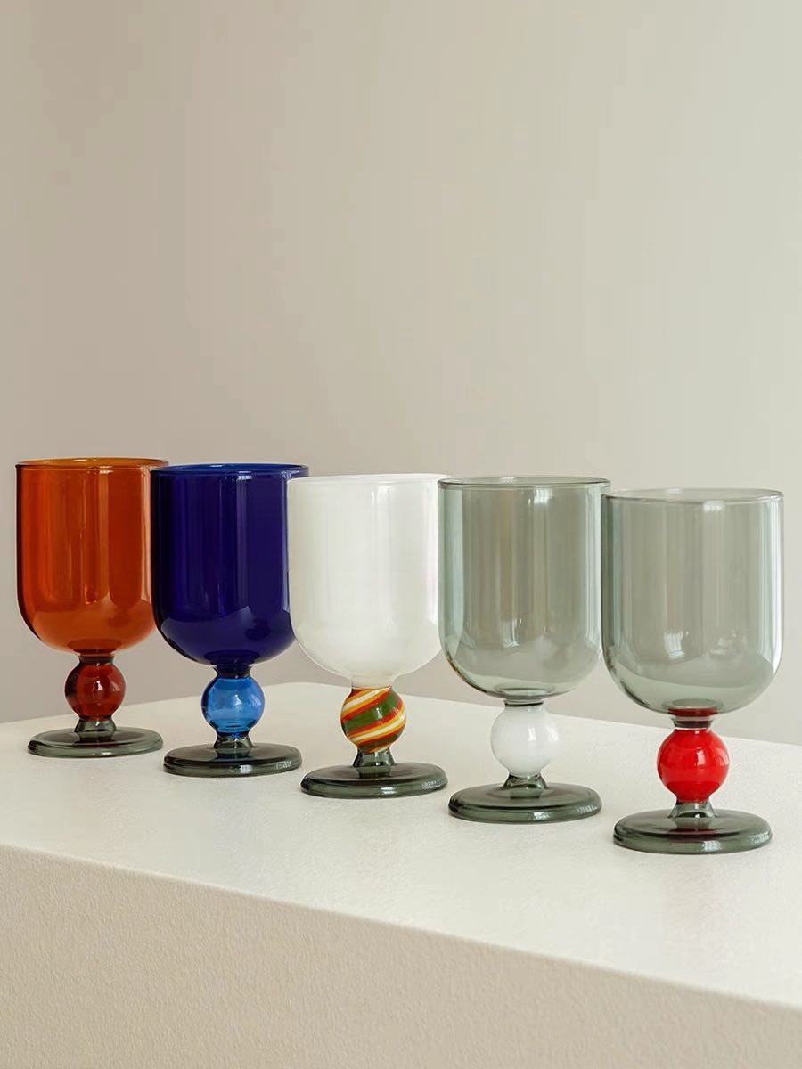 Gumballs Wine Glass Set - Eclectic Whimsical Coloured Cocktail Glasses