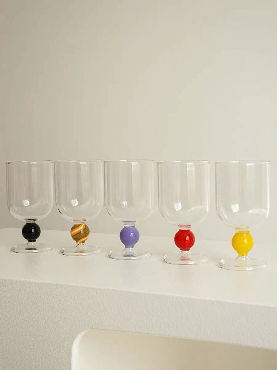 Gumballs Wine Glass Set - Eclectic Whimsical Coloured Cocktail Glasses