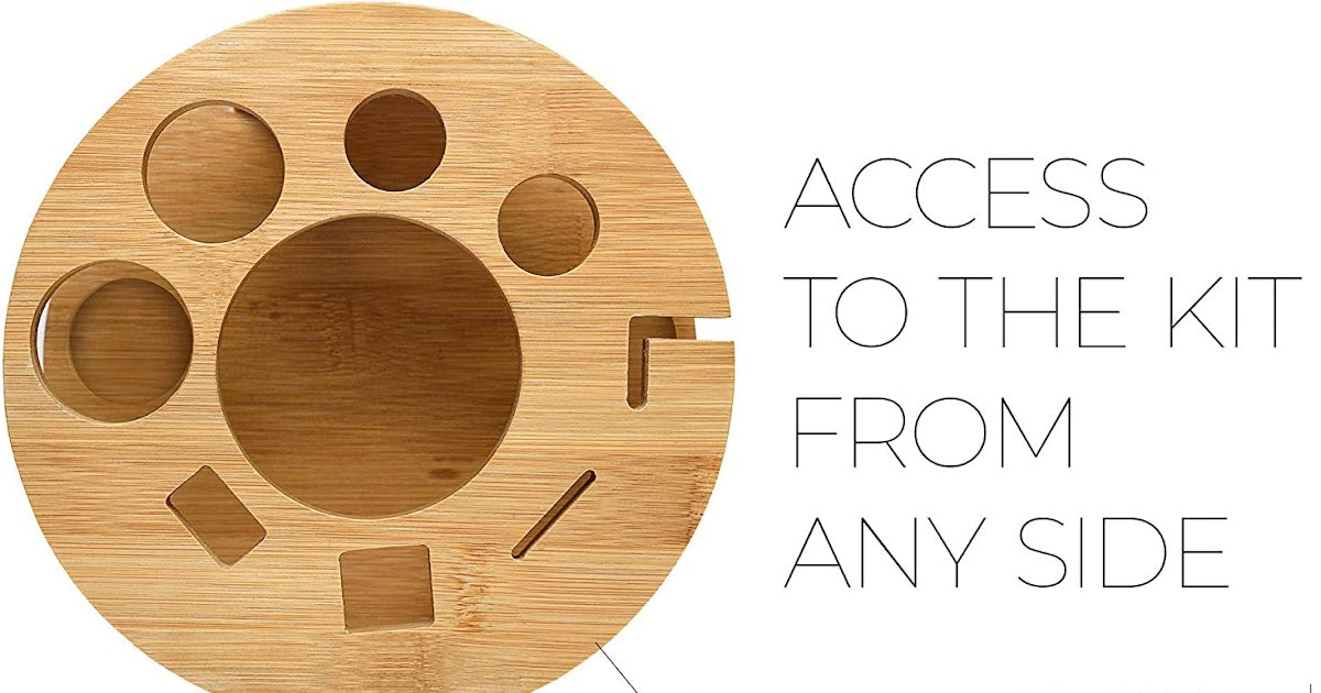 VIKUS Cocktail Shaker Set Bartender Kit with Rotating Bamboo and