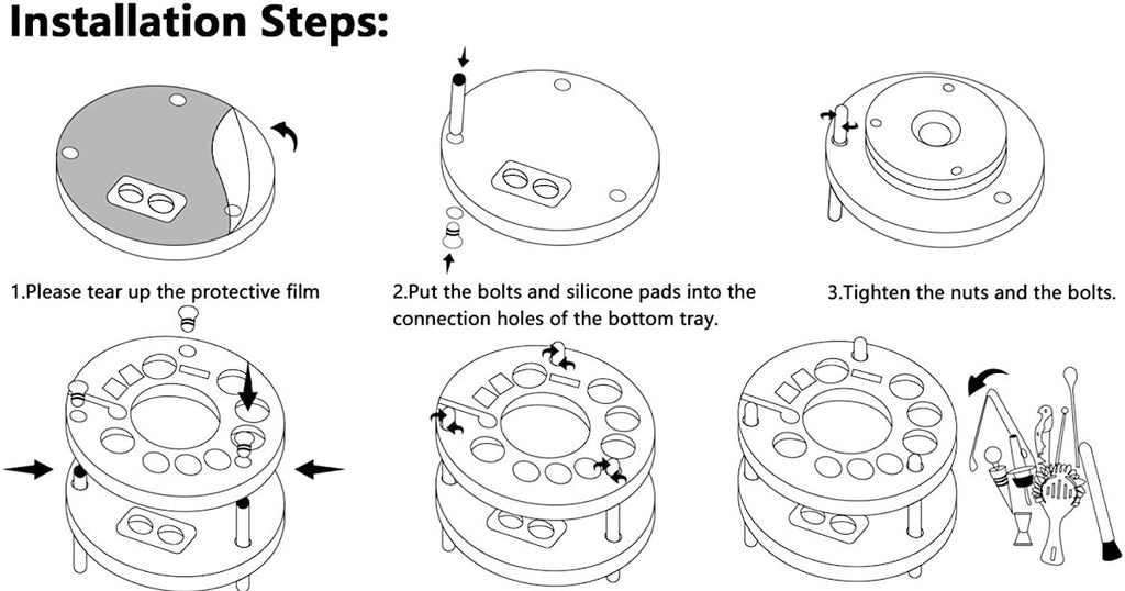 VIKUS 35 Pieces Cocktail Shaker Set Bartender Kit with Rotating 360?