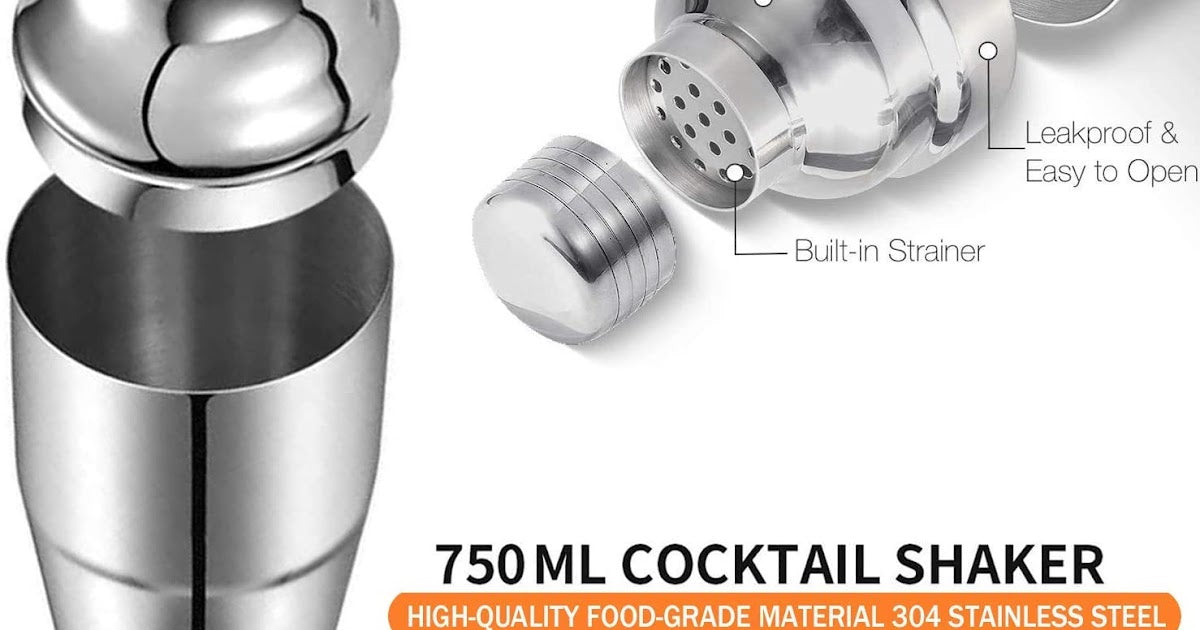 VIKUS Cocktail Shaker Set Bartender Kit with Rotating Bamboo and