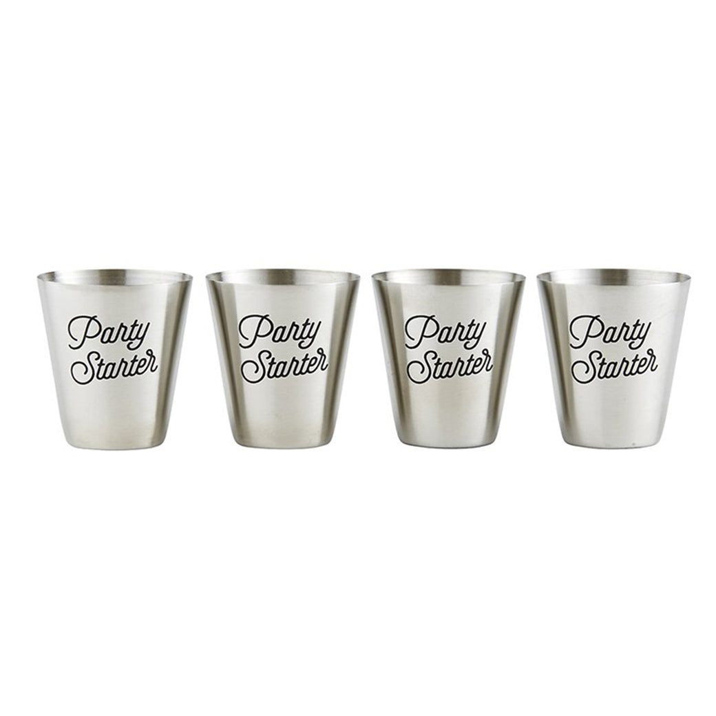 Party Starter Stainless Steel Shot Cups | Set of 4 Shot Glasses in